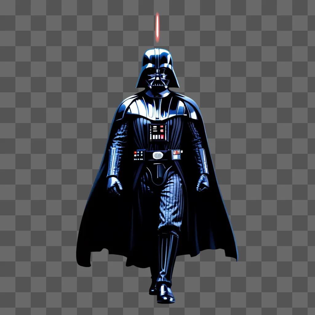 Darth Vader standing in a dark room