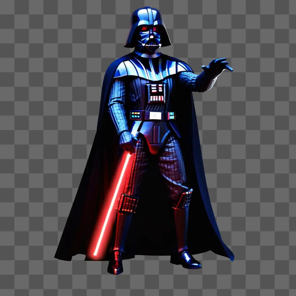 Darth Vader with lightsabers in a dark background