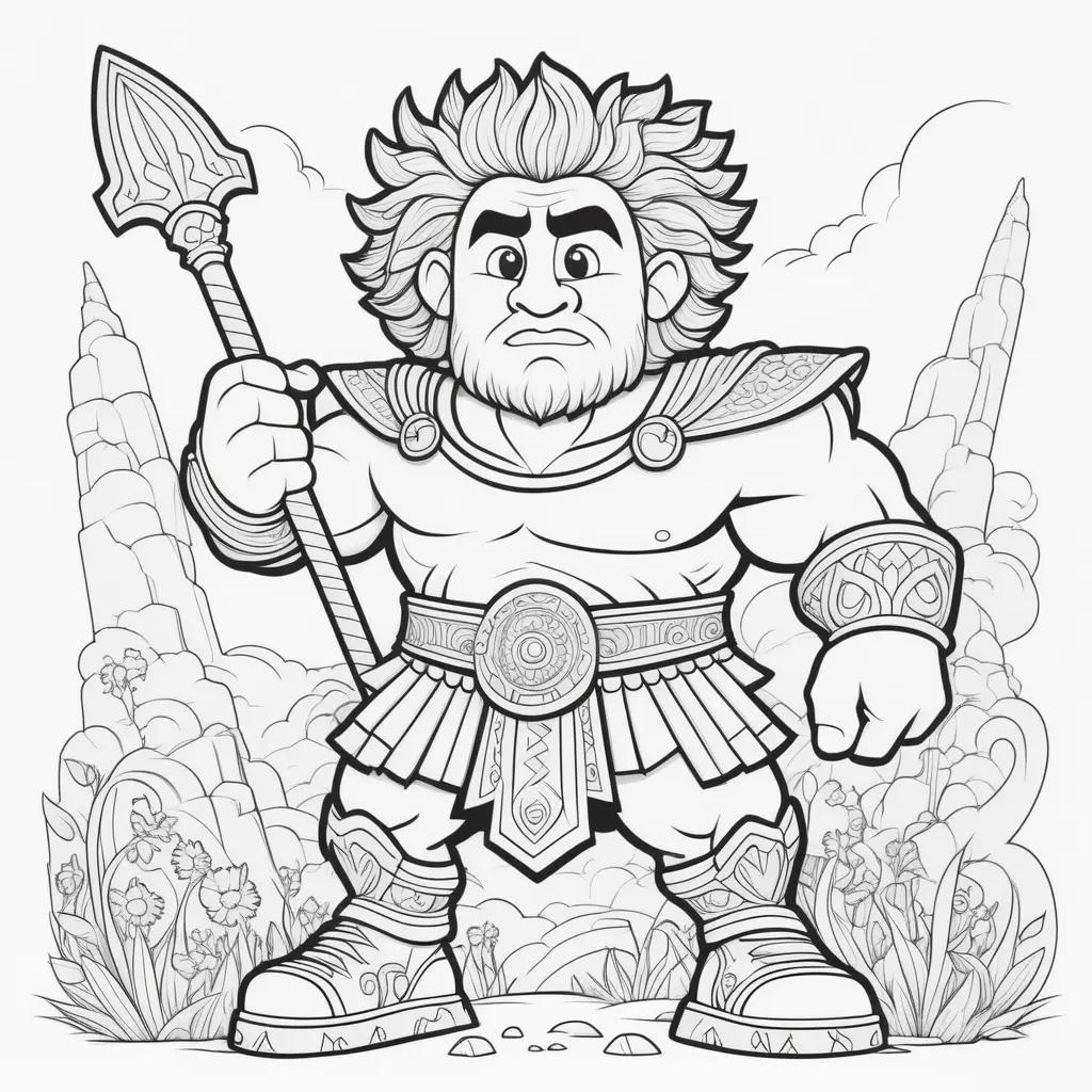 David and Goliath Coloring Page