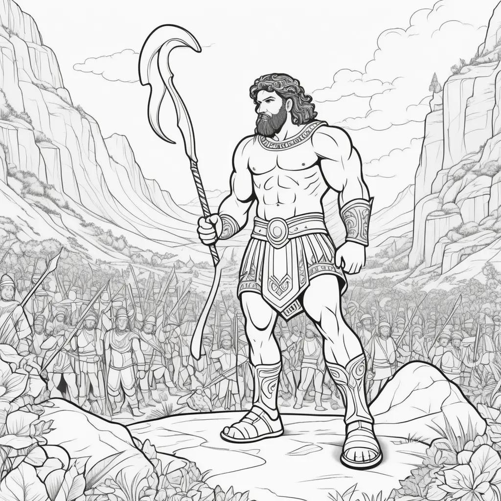 David and Goliath Coloring Page