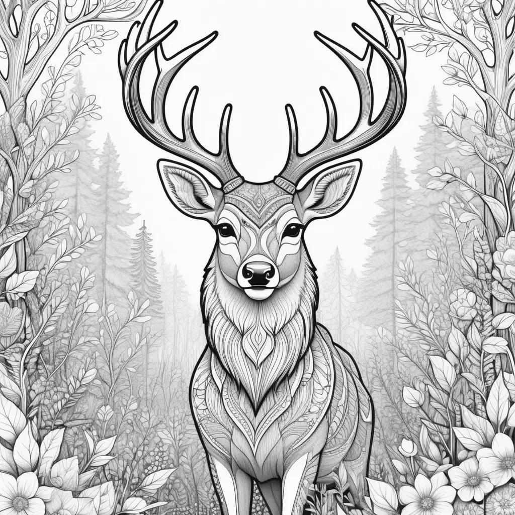 Deer Coloring Pages: A Collection of Designs for Adult Coloring Books