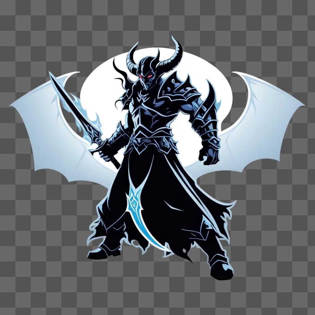 Demon Slayer logo design with a black and white demon