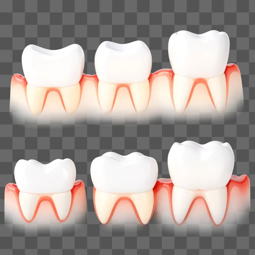 Dental hygiene image showing teeth in different stages of decay