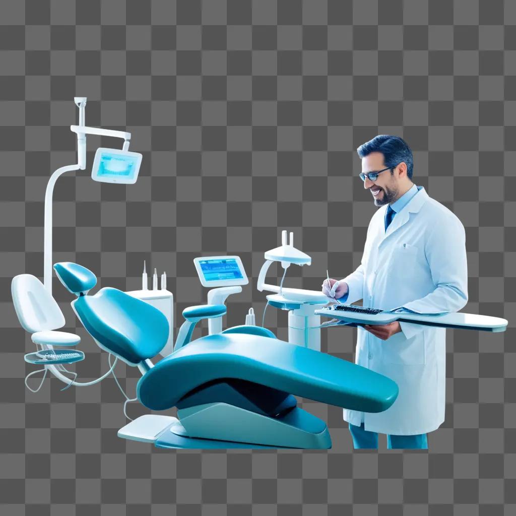 Dentist works in a sterile environment