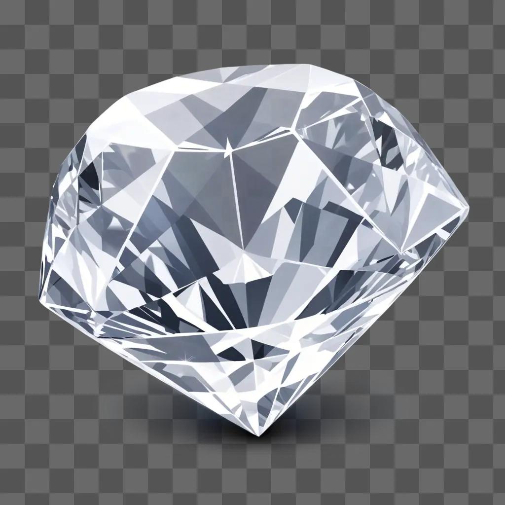 Diamond is transparent on a grey background