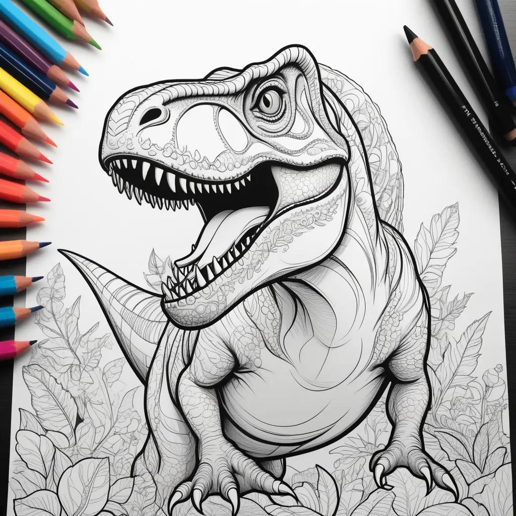 Dinosaurs Coloring Pages Featuring a T Rex