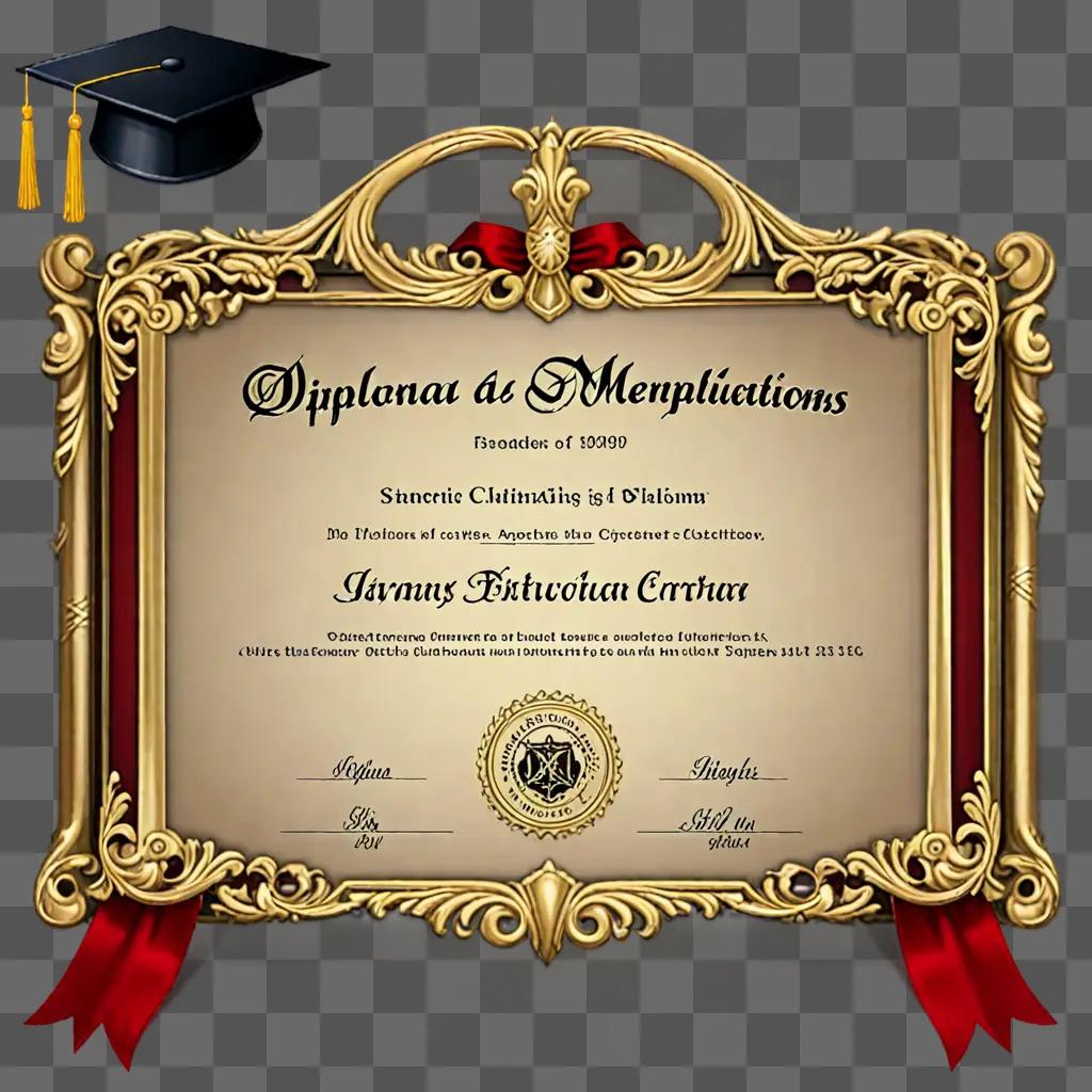 Diploma frame with clipart design