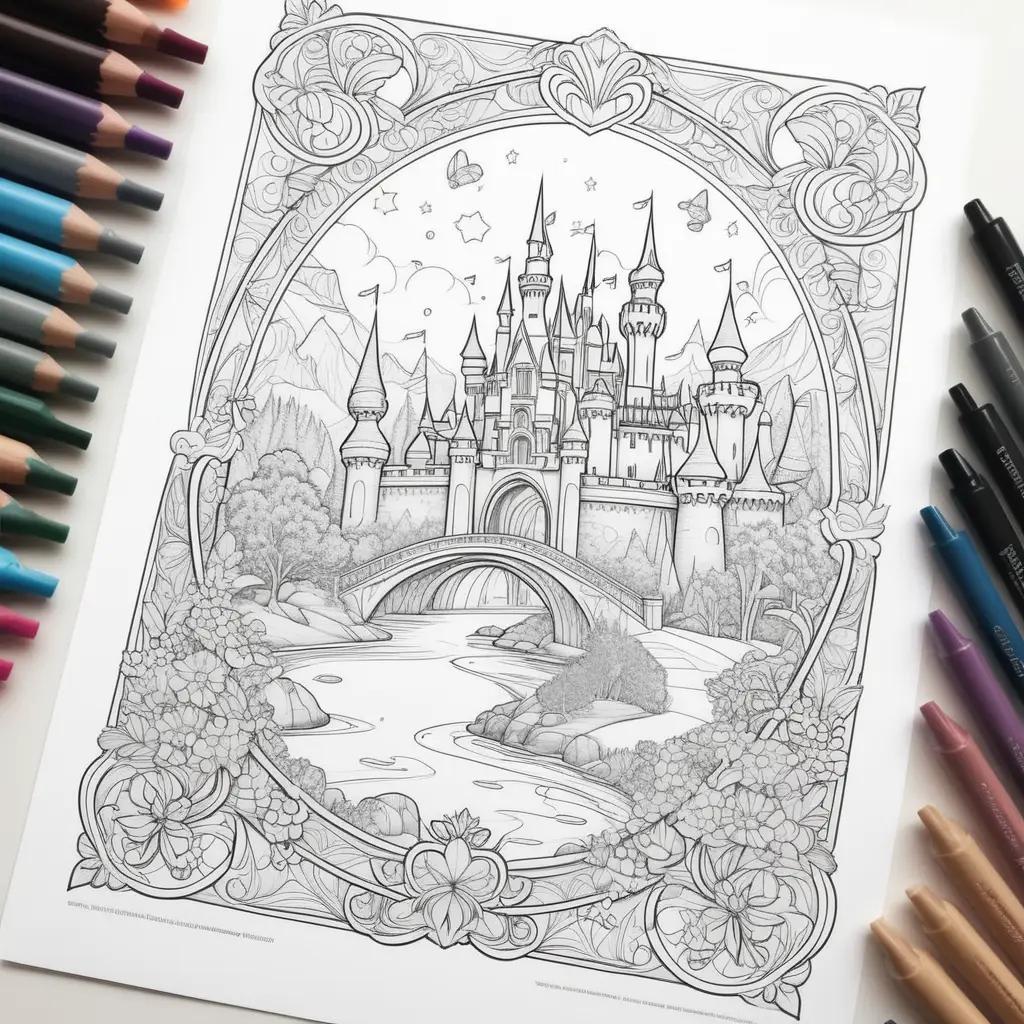 Disney Castle Coloring Page Printed and Ready to Color