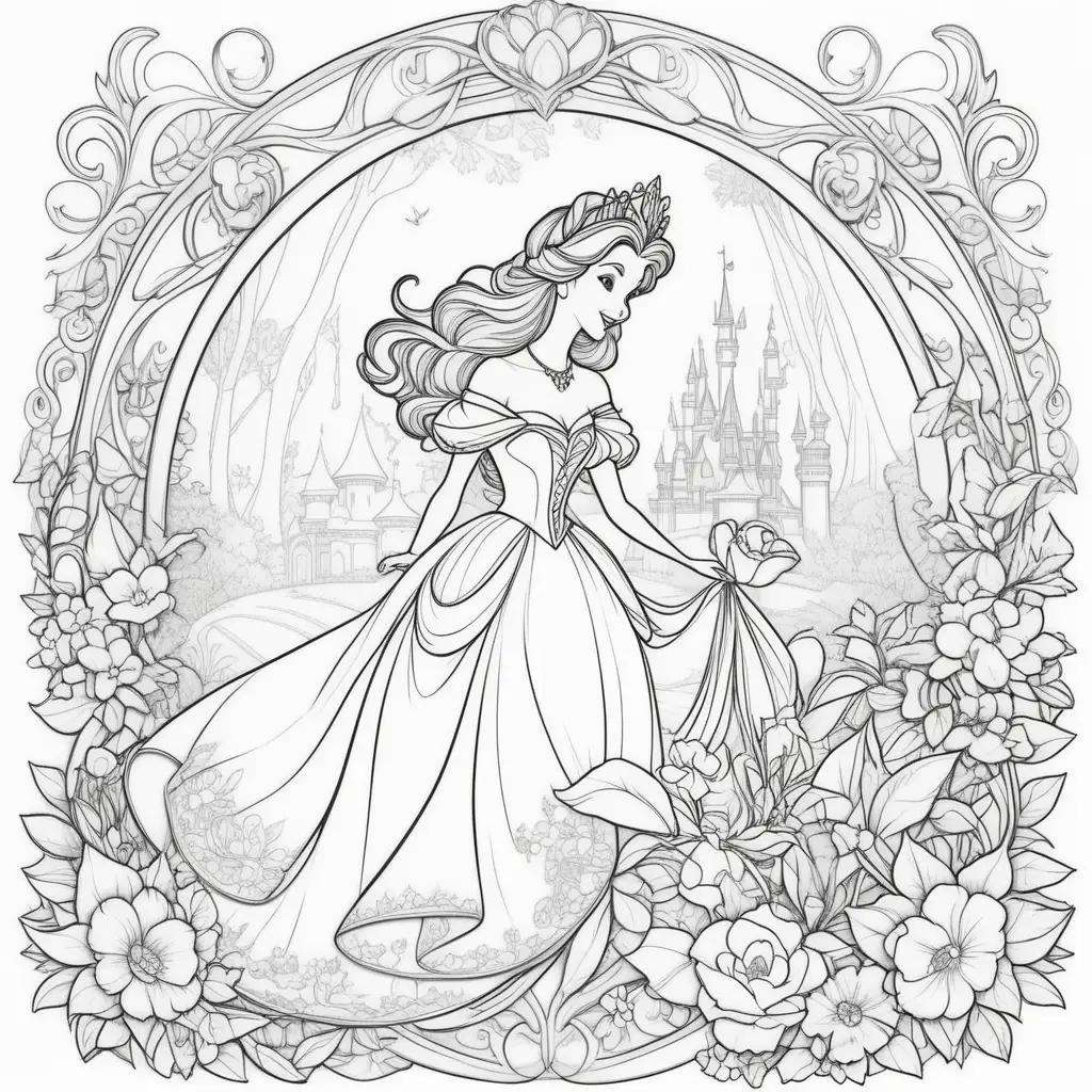 Disney Coloring Pages Printables: Princess Belle Coloring Page