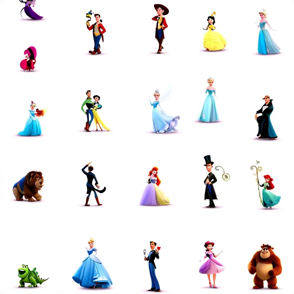 Disney Pixar toys are on a white background