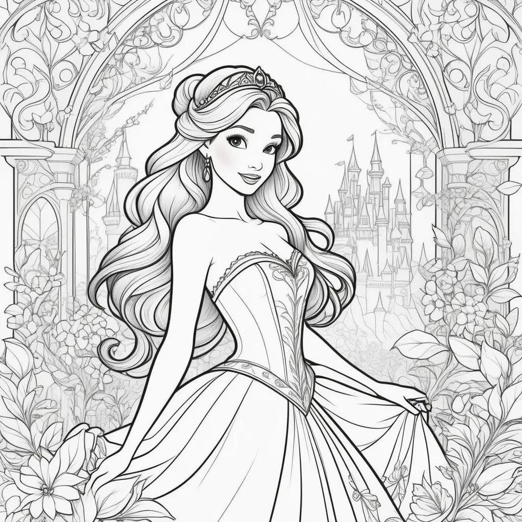 Disney Princess Coloring Book Pages: Belle