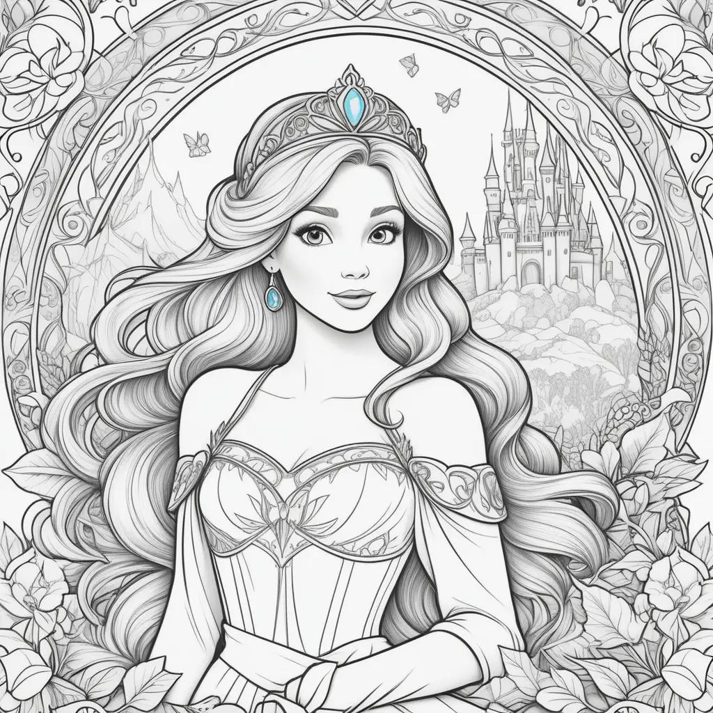 Disney Princess Coloring Book Pages: Princesses Coloring Book