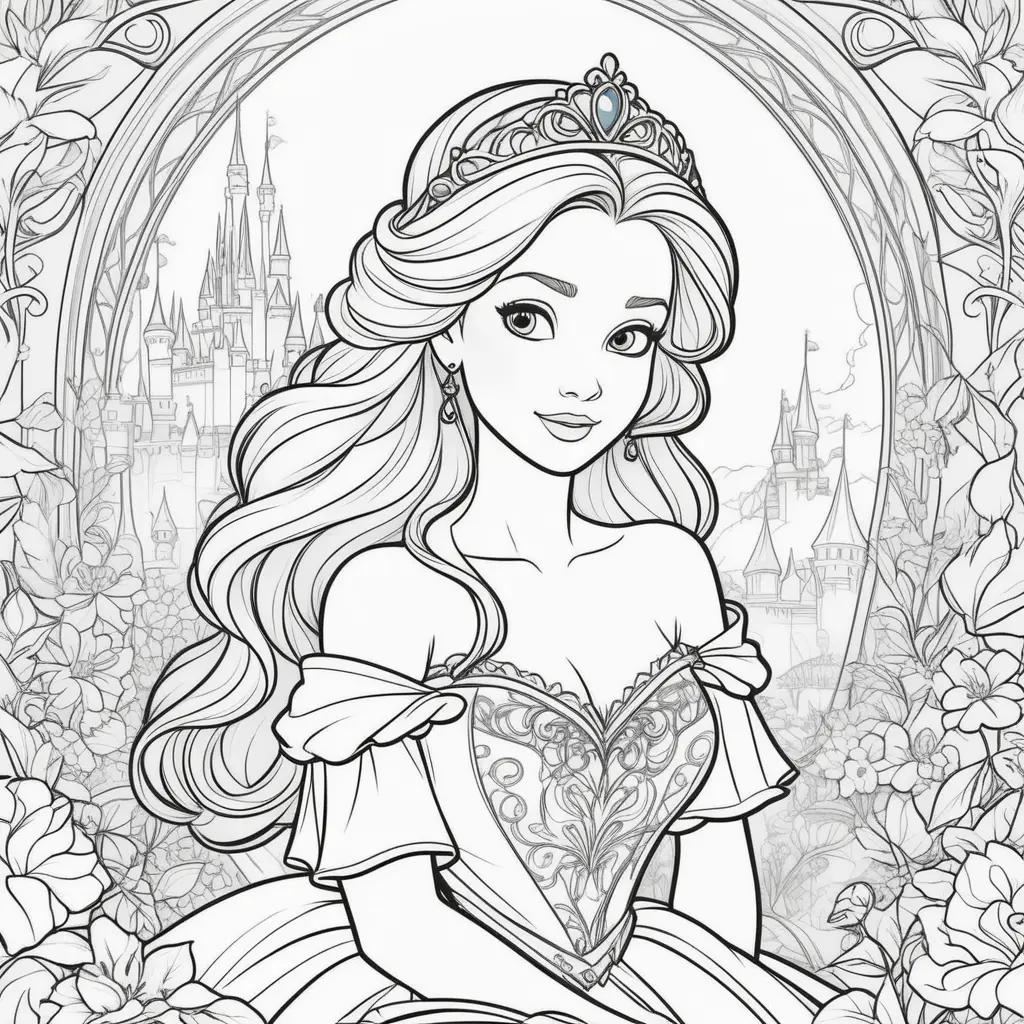 Disney Princess Coloring Book Pages Featuring Ariel