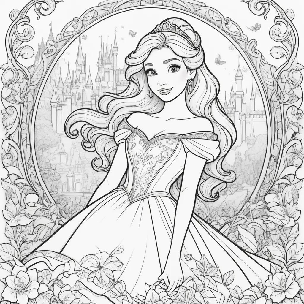 Disney Princess Coloring Book Pages Featuring Belle