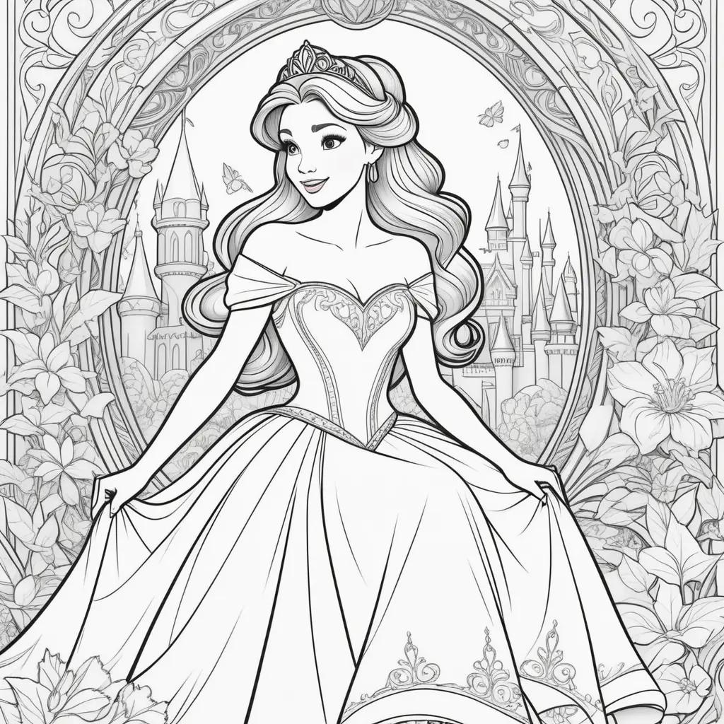 Disney Princess Coloring Book Pages with Princess Belle