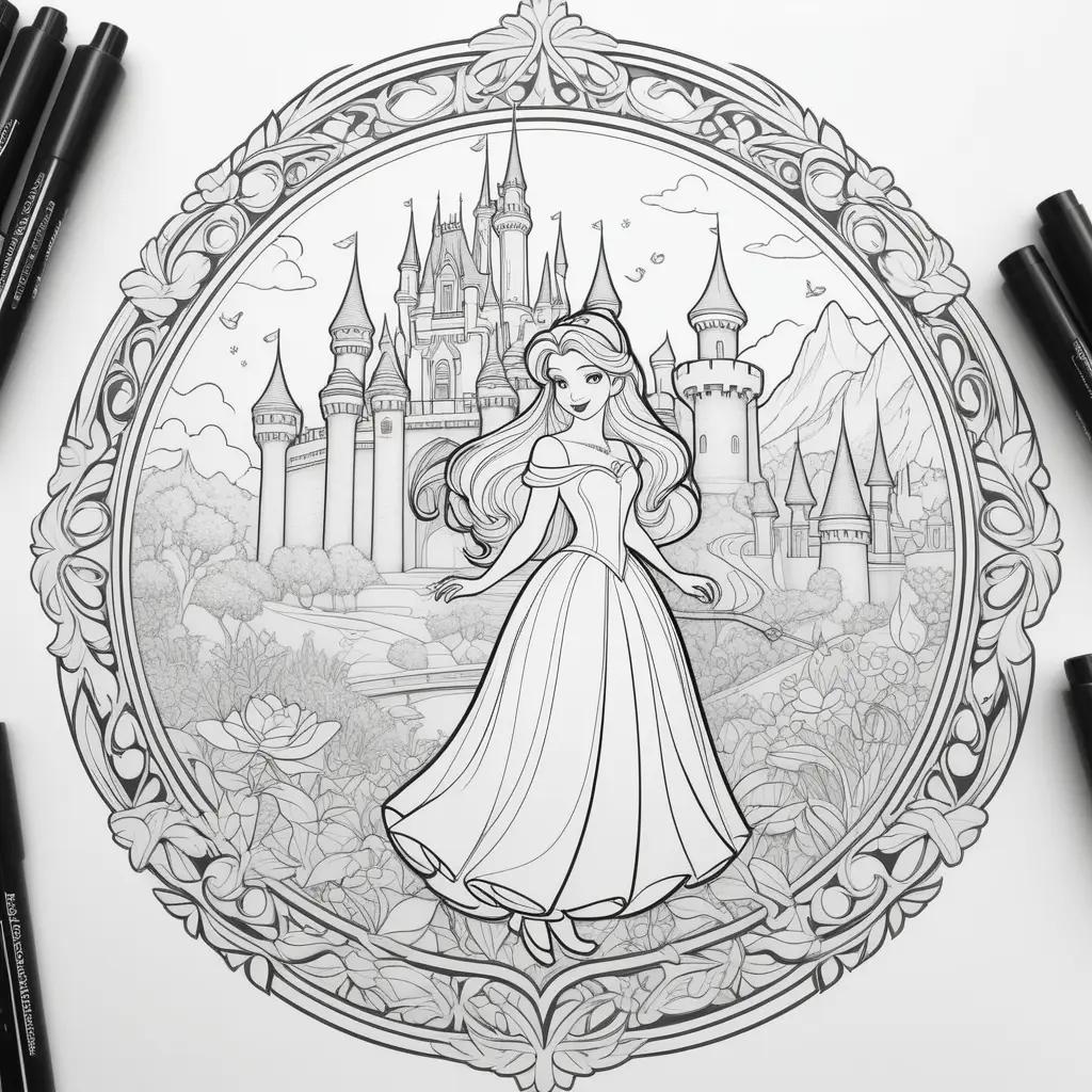 Disney Princess Coloring Pages, Princesses, Castle