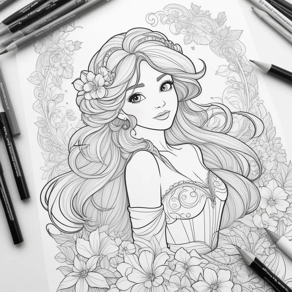 Disney Princess Coloring Pages Printed on Paper