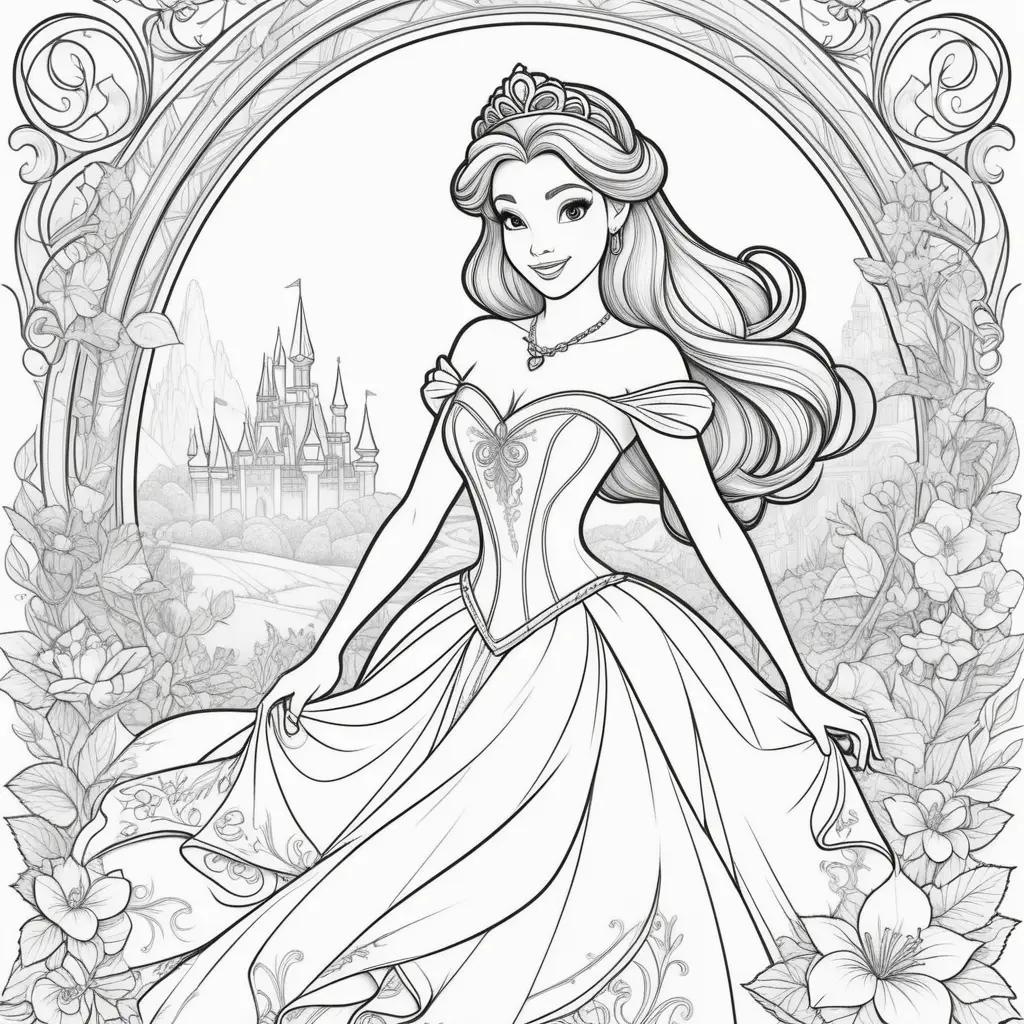 Disney Princess Coloring Pages with Belle