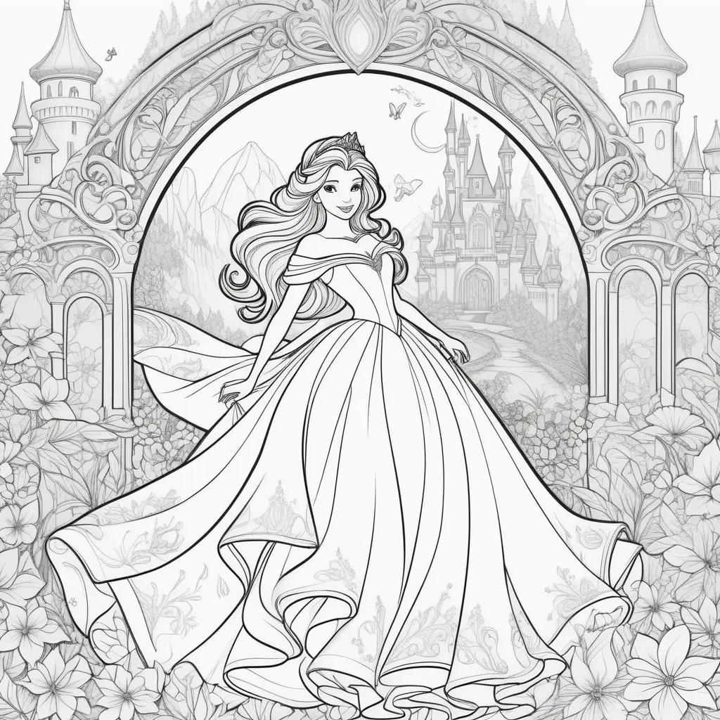 Disney Princess Coloring Pages with Princess Belle