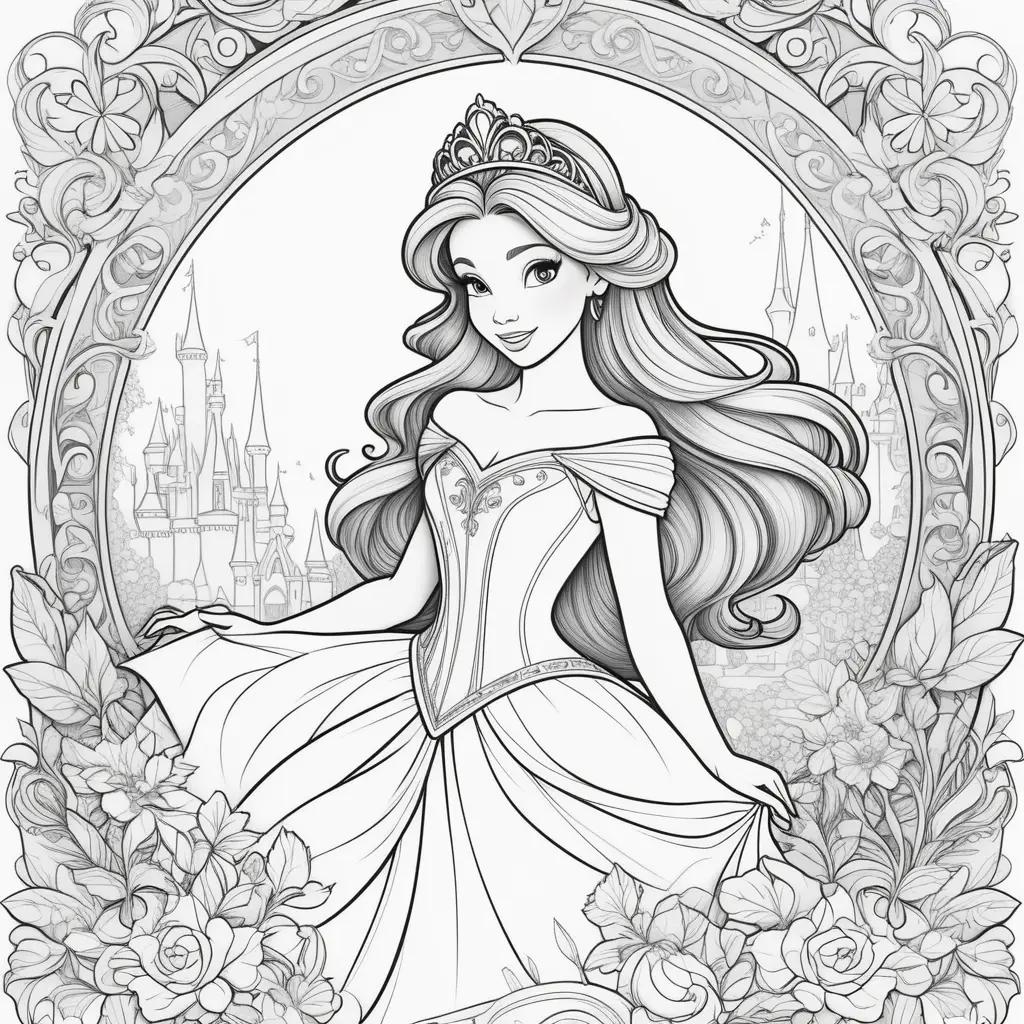 Disney Princess Coloring Pages with Princess Belle