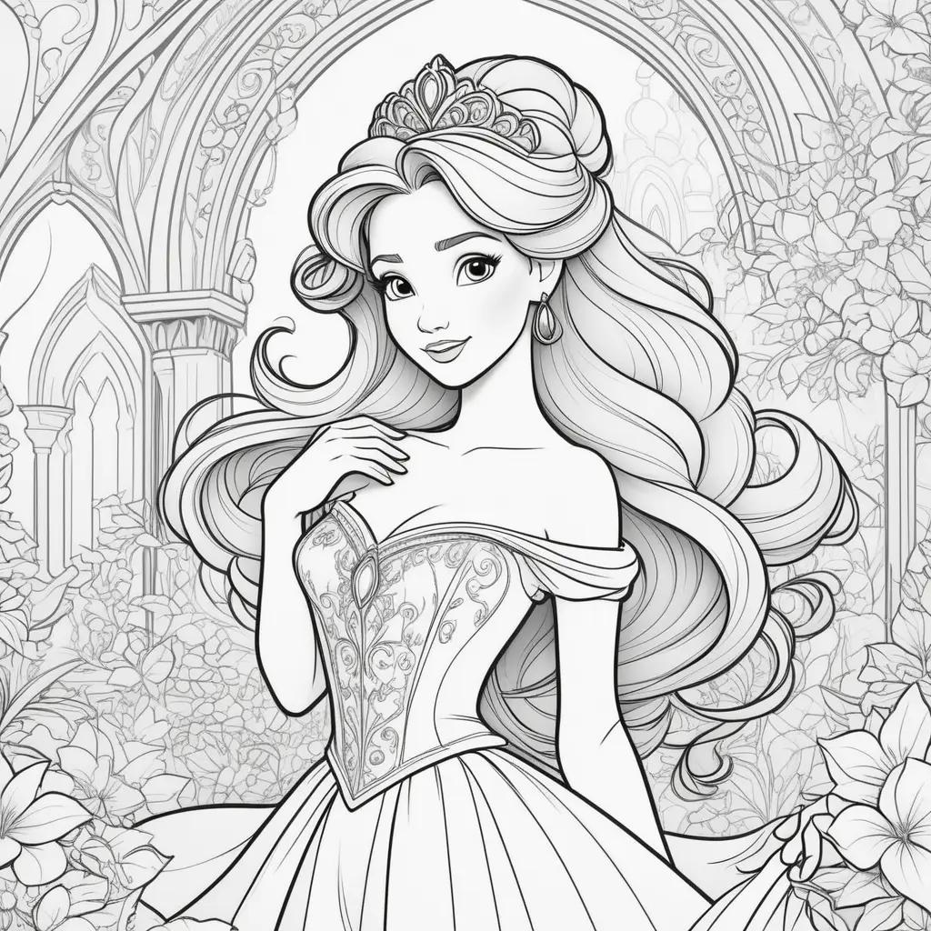 Disney Princess Coloring Pages with Princess Tiana