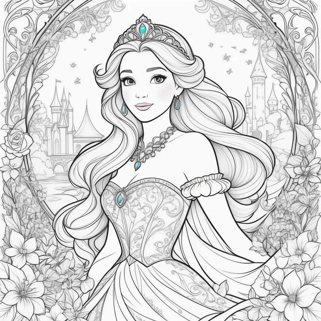 Disney Princess Coloring Pages with Royalty and Fairy Tale Characters