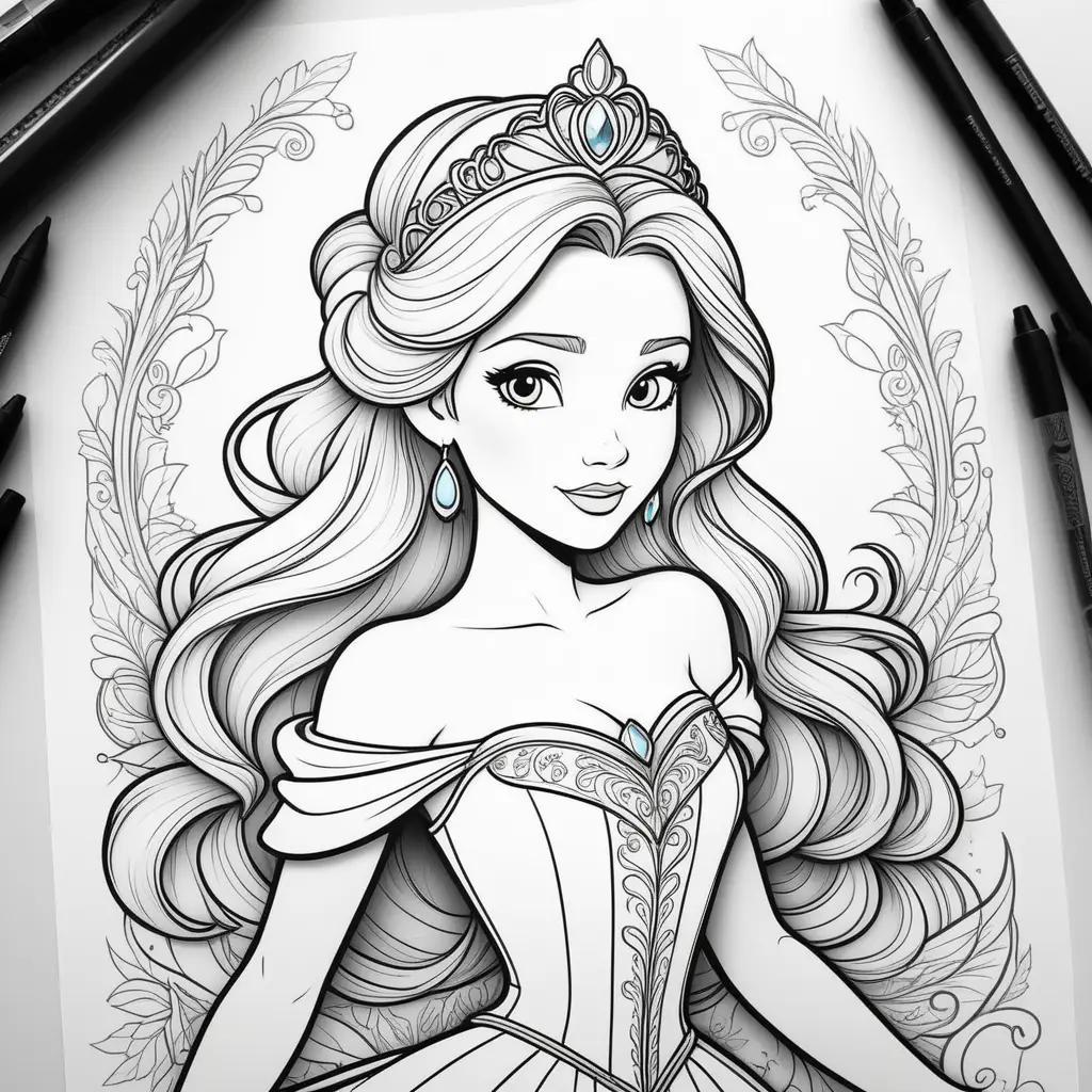 Disney Princess Coloring Pages with a Princess