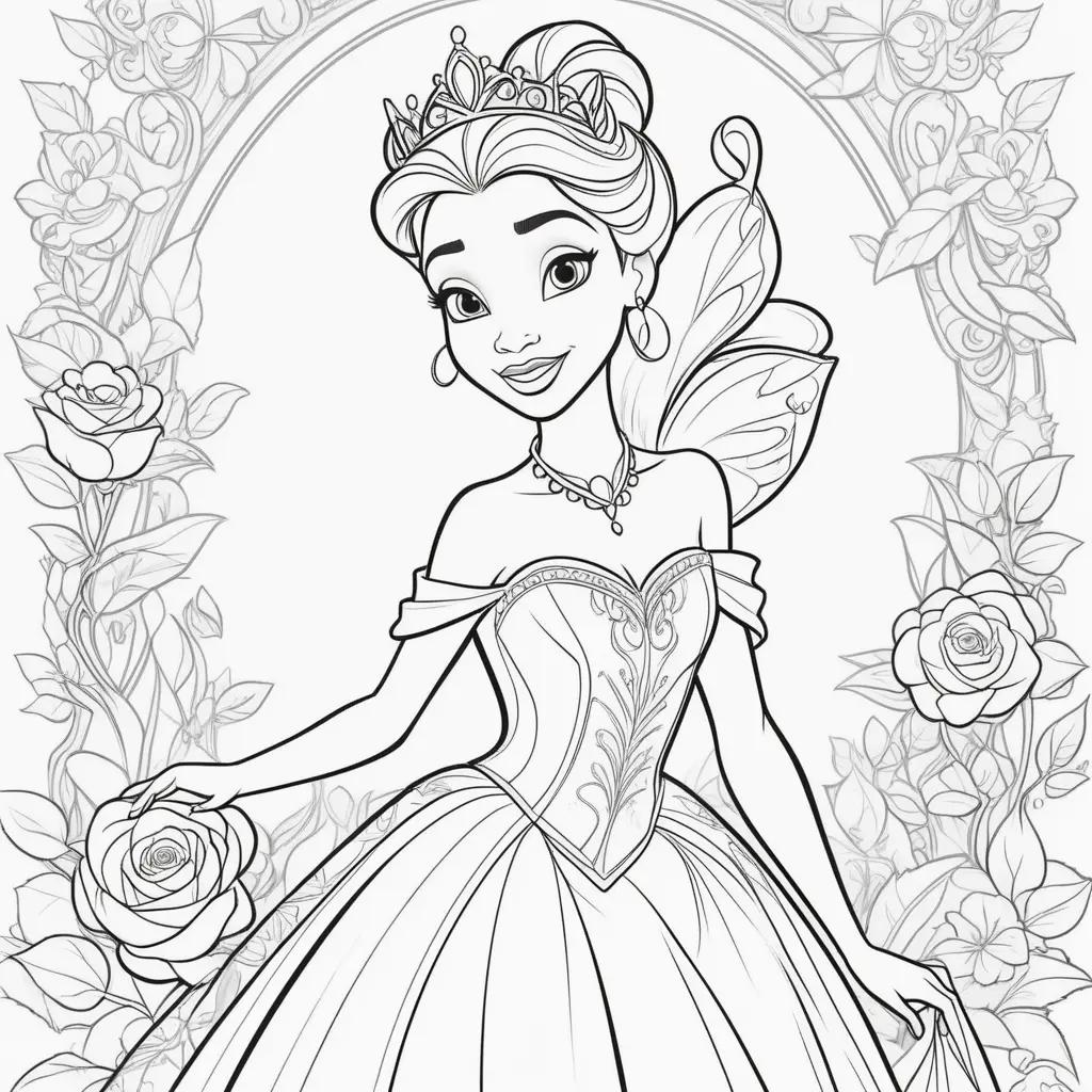 Disney Princess Tiana Coloring Pages for Kids