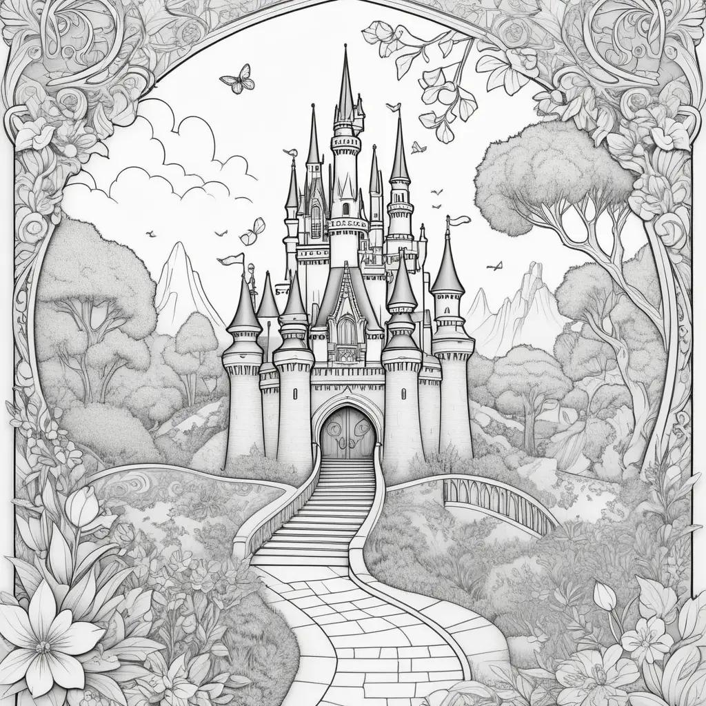 Disney castle coloring pages for kids