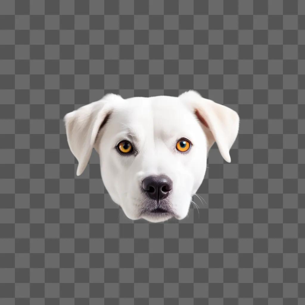 Dog head against a white background