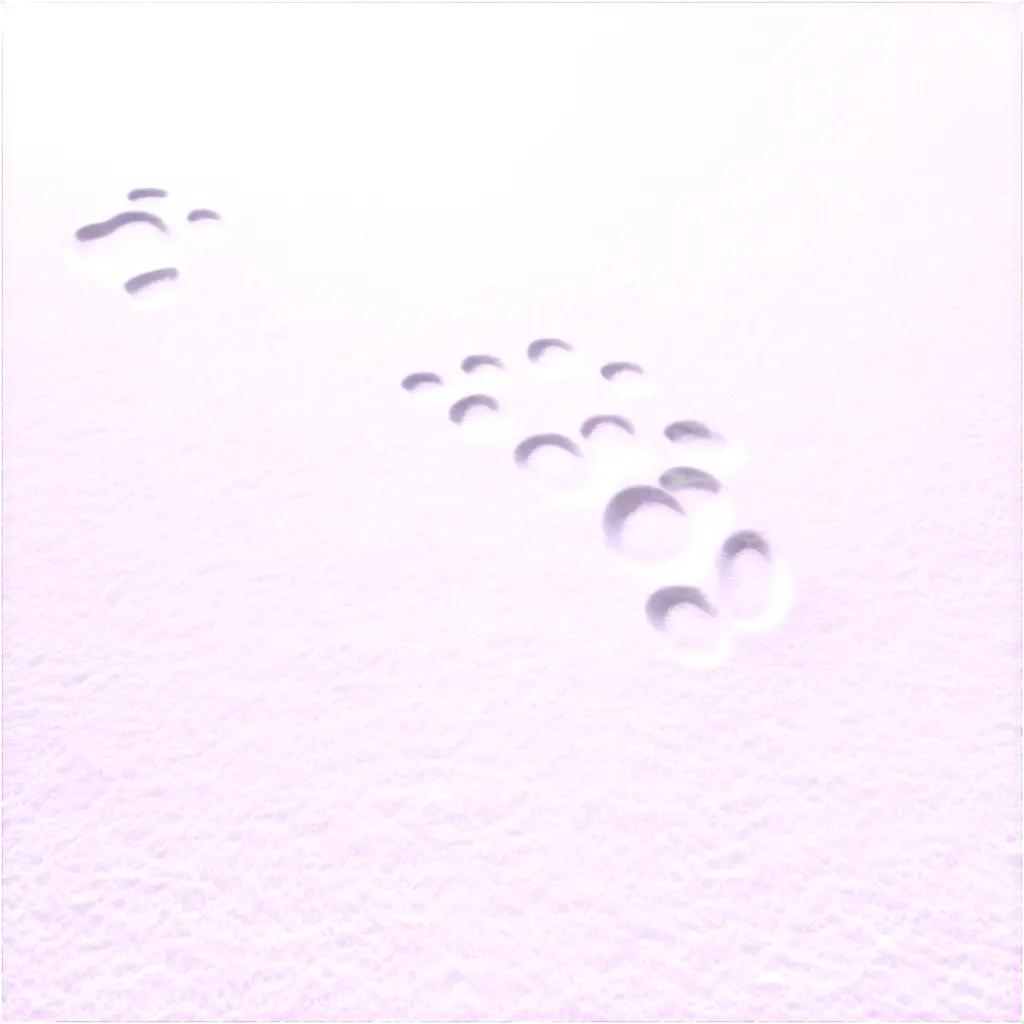 Dog paw prints in snow