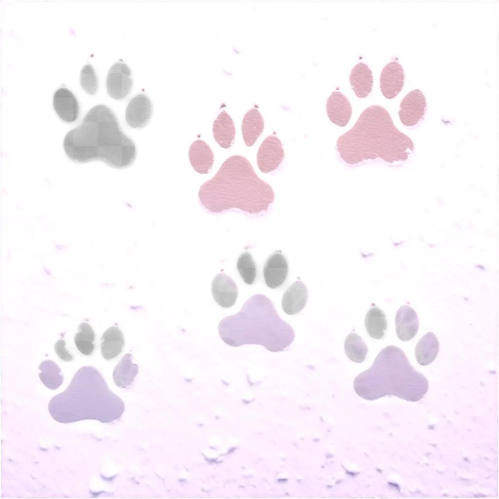 Dog paw prints on a wet surface