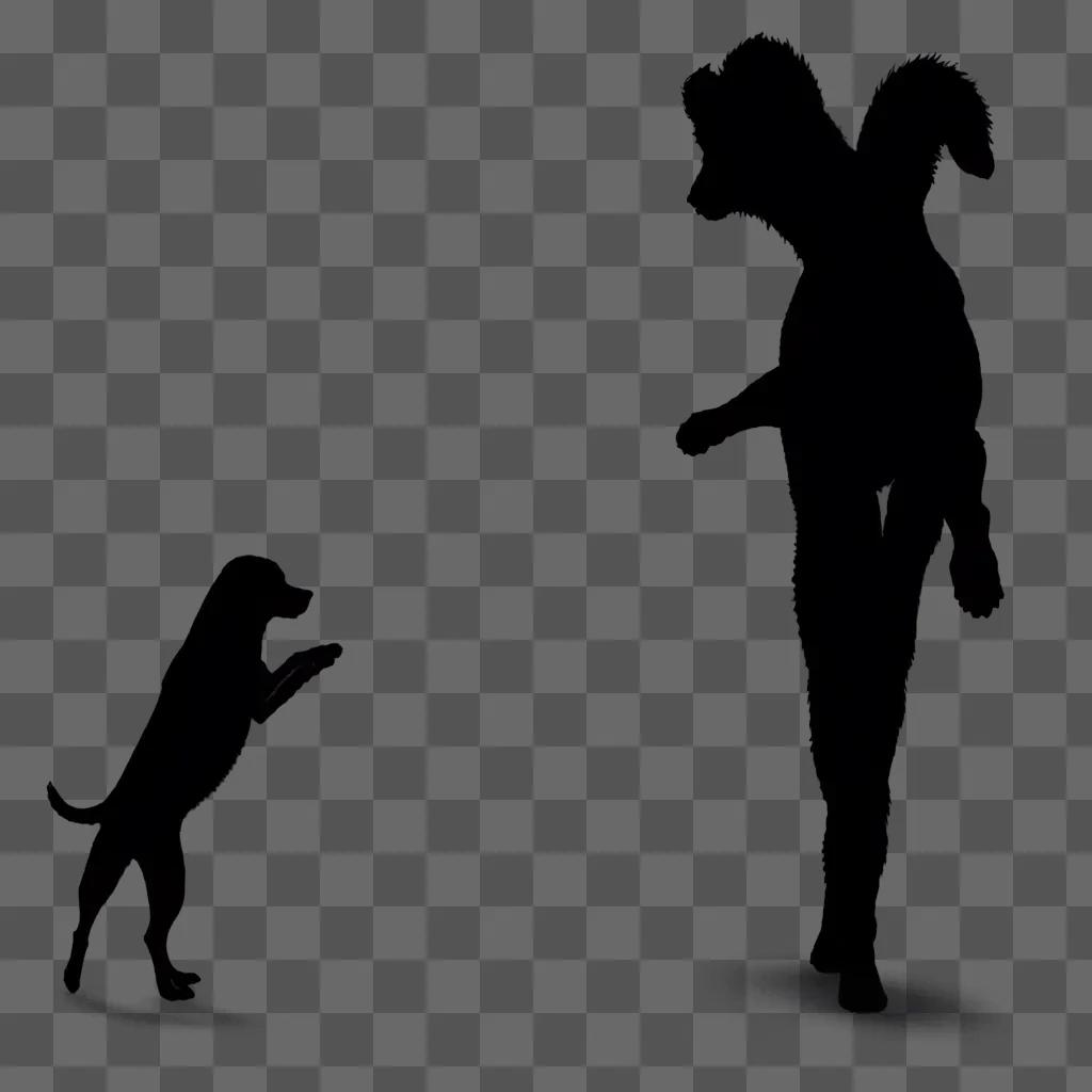 Dog silhouette against dark background