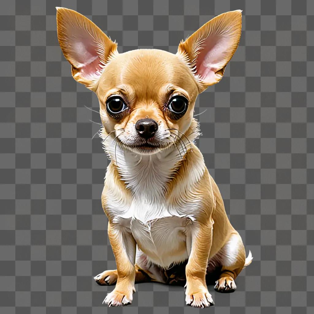 Dog with apple head sits on beige background