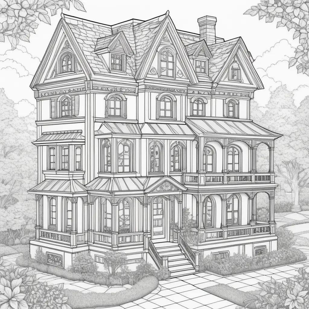 Dollhouse Coloring Pages Featuring a Colorful House