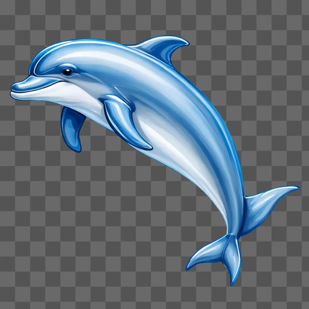 Dolphin Drawing for Kids showcases a cute and playful illustration of a blue dolphin