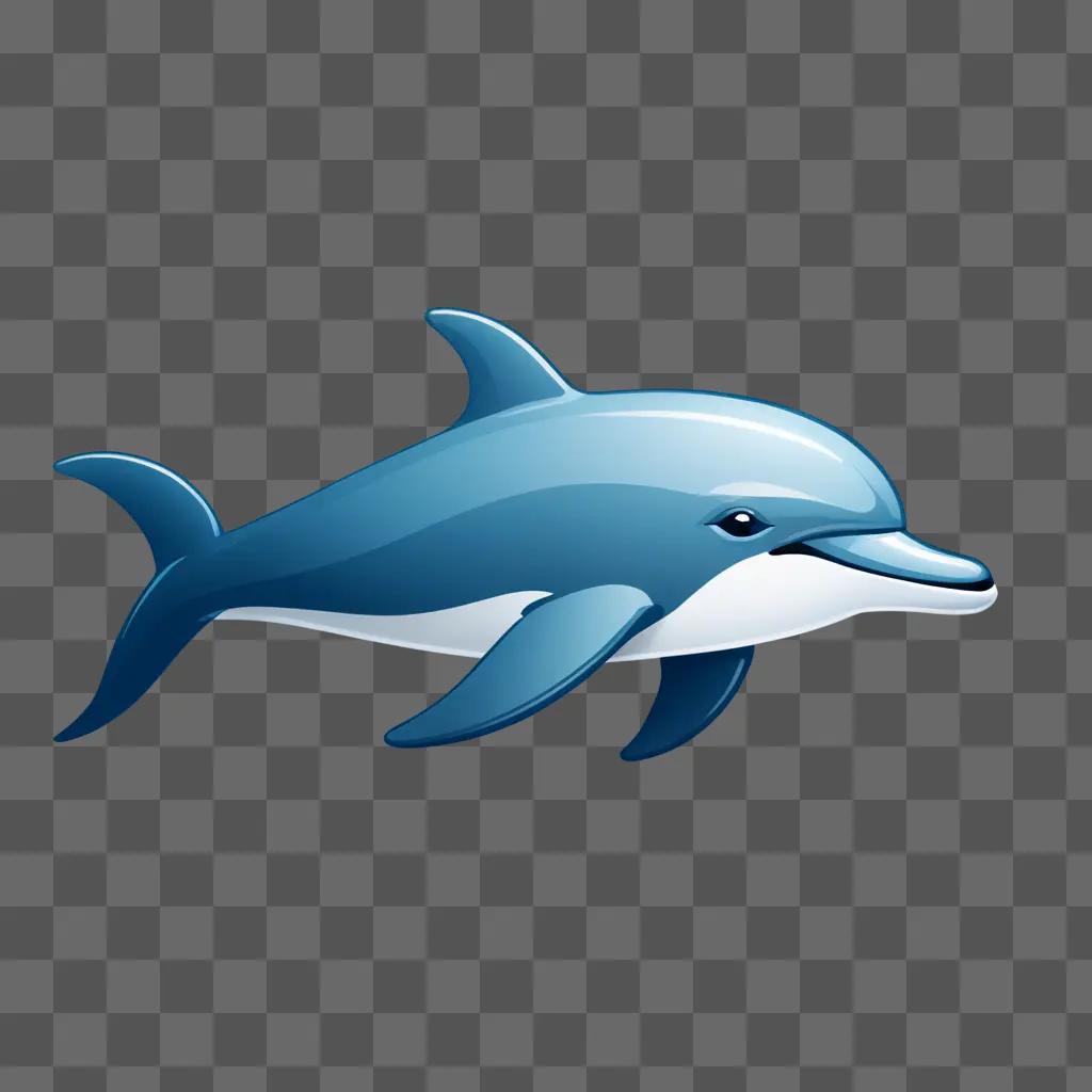 Dolphin emoji floating in blue water