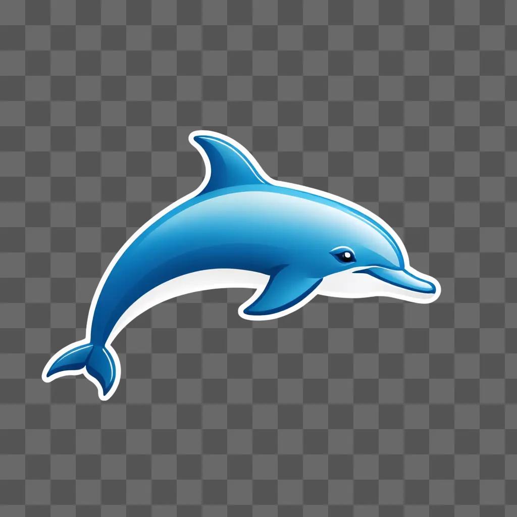 Dolphin emoji on blue background