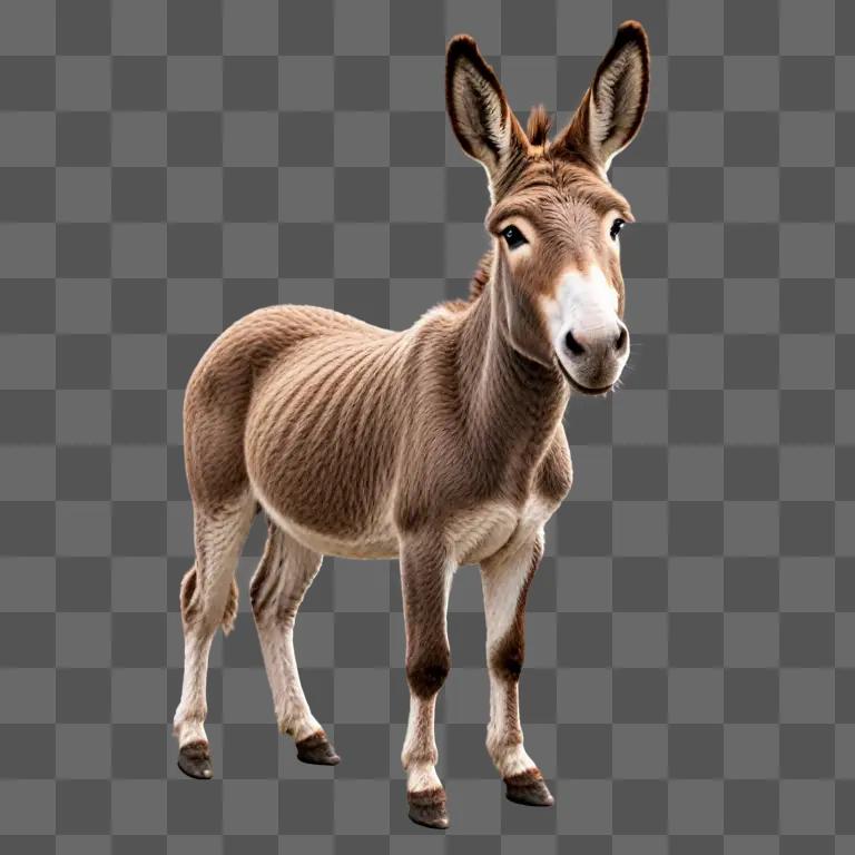 Donkey standing in front of a beige background