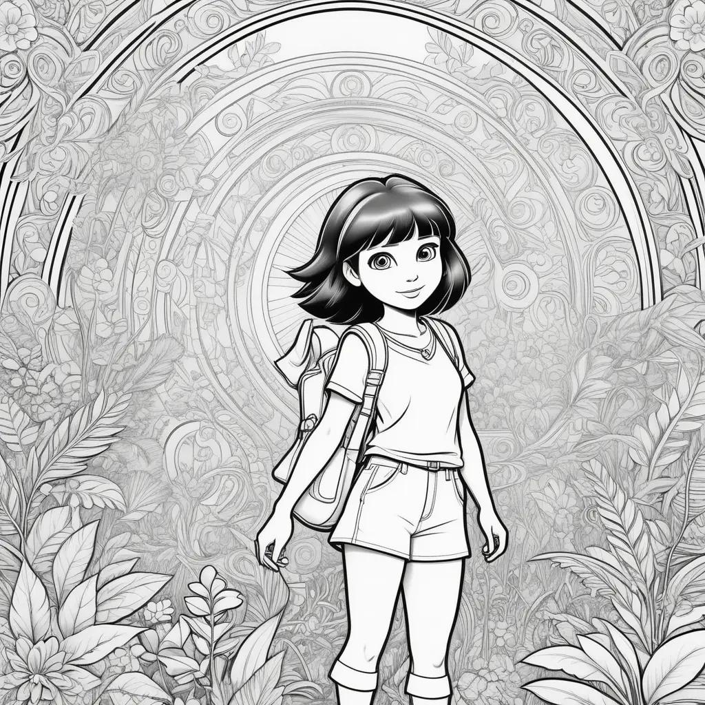 Dora Coloring Page with Color Pages