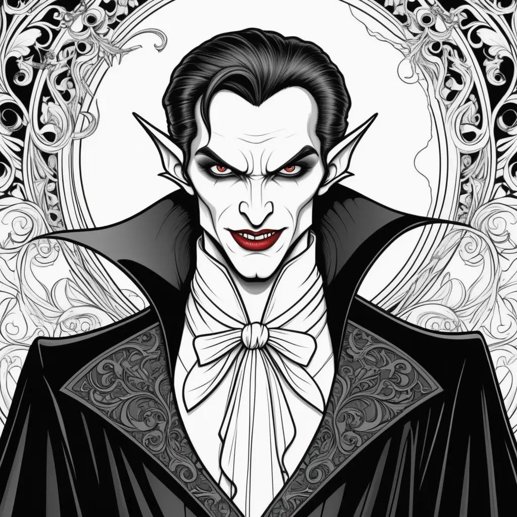 Dracula Coloring Page: A Gothic Vampire Coloring Book