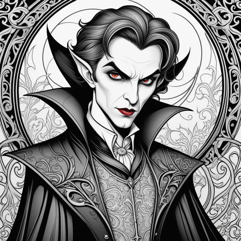 Dracula Coloring Page: A Scary Vampire Coloring Page for Kids