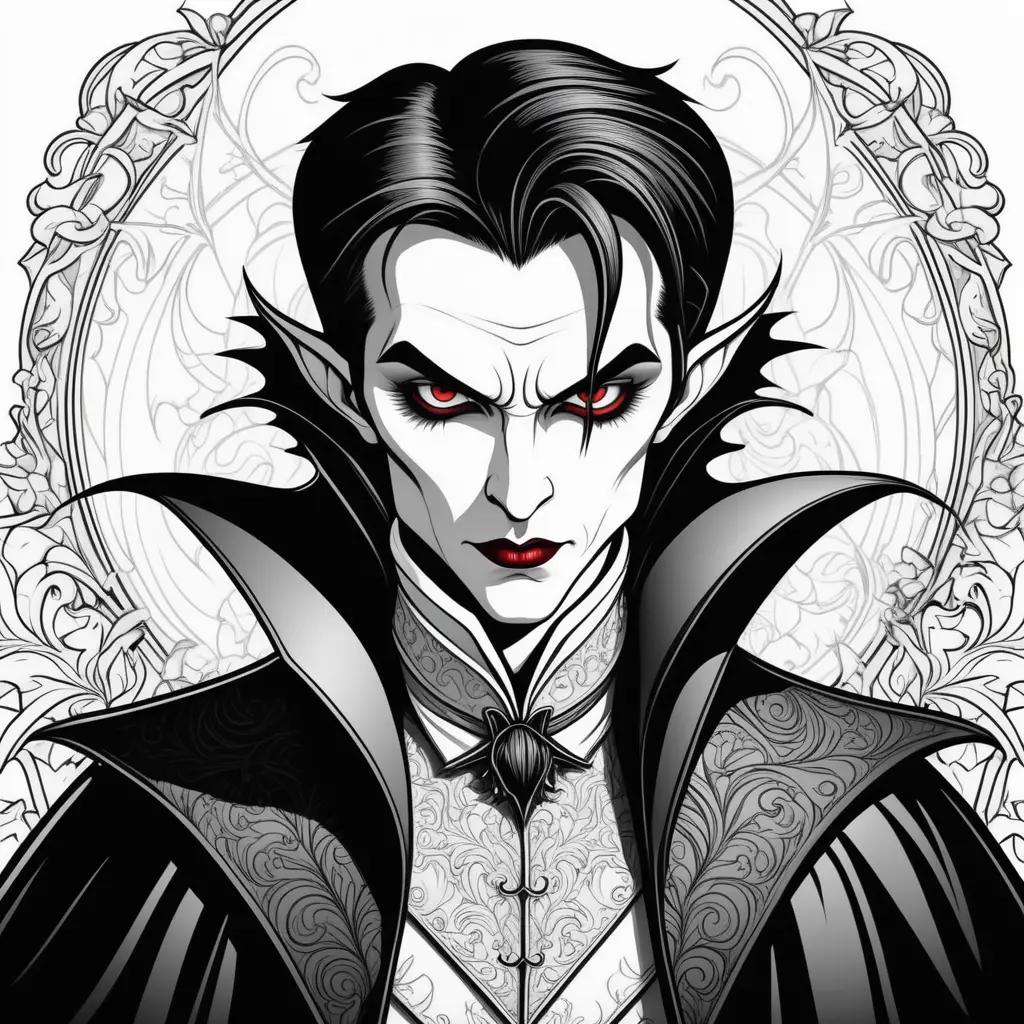 Dracula Coloring Page: Dark Vampire Coloring Pages