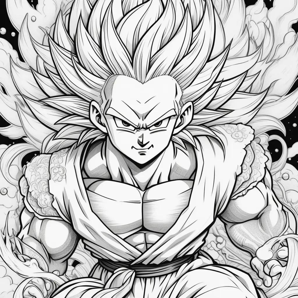 Dragon Ball: Super Saiyan God Goku Coloring Pages