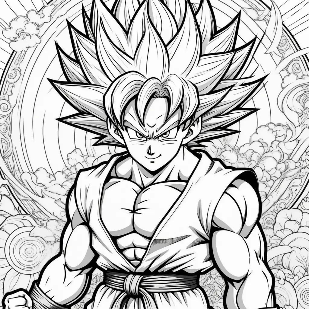 Dibujo de Dragon Ball para colorear de Goku