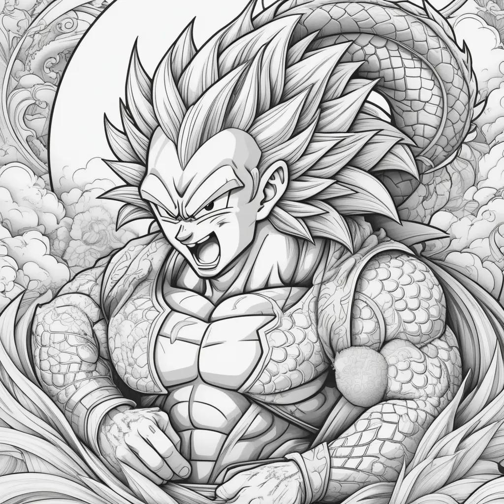 漫画のキャラクターをフィーチャーしたドラゴンボールZのぬりえ