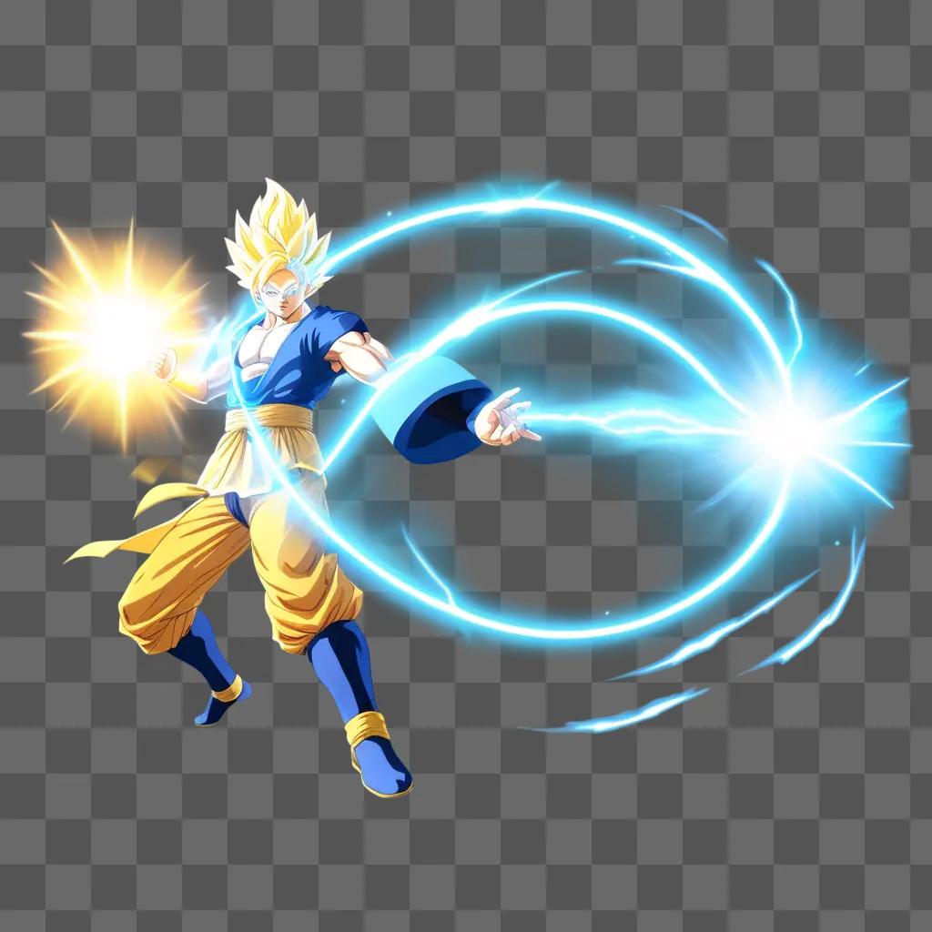 Dragon Ball character performs a transparent kamehameha