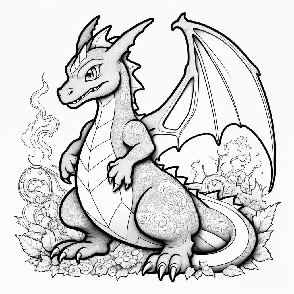 Dragon Coloring Page: Charizard Coloring Page for Kids