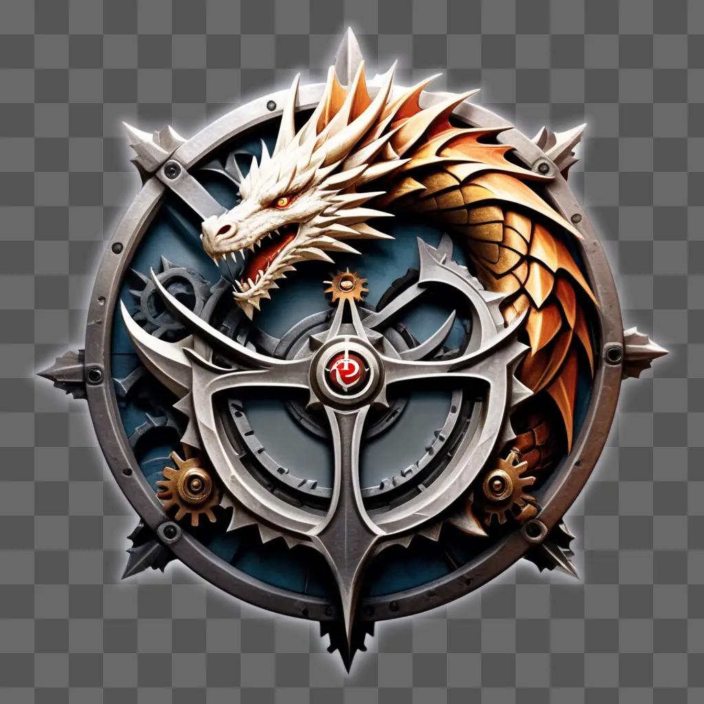 Dragon and gears in a dnd logo