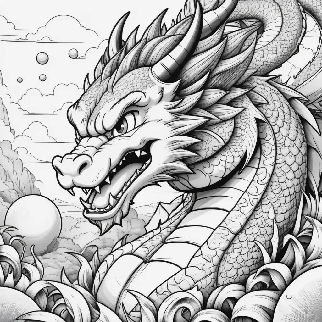 Dragon ball coloring pages with black and white dragon